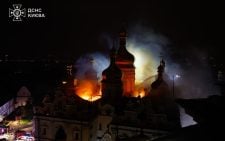 Russian strikes kill 9 and set historic cathedral in Kyiv ablaze