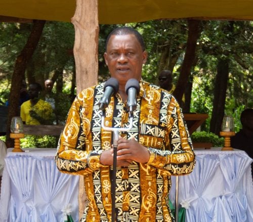 Justin Muturi during the church service in Kanduyi, Bungoma County. PHOTO/@HonJBMuturi/X