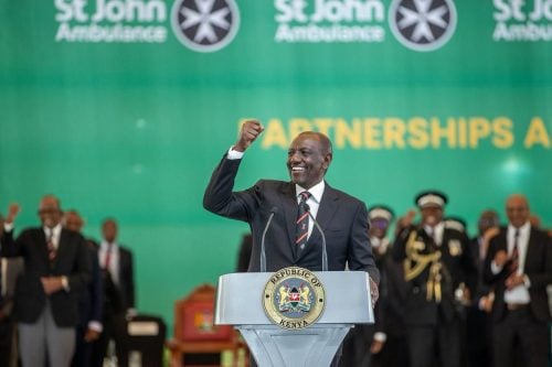 President William Ruto hosting the 95th St John Ambulance Annual Parade and Inspection at State House, Nairobi. PHOTO/@Williamsruto/X