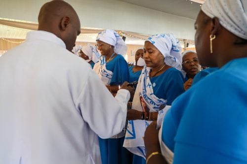 Members of the Catholic Women Association (CWA) and a church leader during the service at St. Anthony of Padua Catholic Church in Murram, Juja. PHOTO/@4thPresidentKE/X