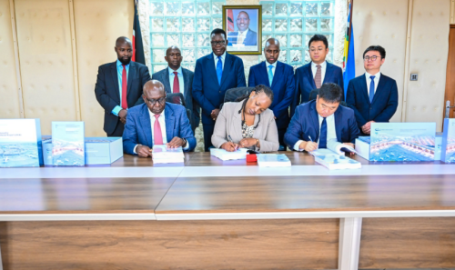 Govt officials during the signing of JKIA modernisation contract with China Road and Bridge Corporation (CRBC). PHOTO/@davis_chirchir/X