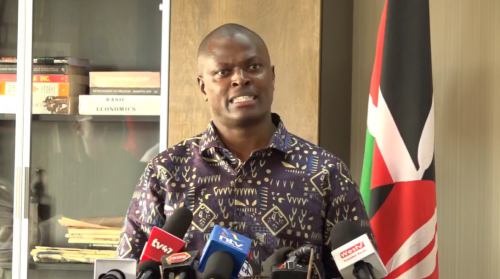 Kiharu MP Ndindi Nyoro speaks during a press briefing at the Kenyatta International Convention Centre (KICC) in Nairobi on Saturday, June 27, 2026. PHOTO/Screengrab by People Daily Digital from a video livestreamed by https://www.facebook.com/DaydayNyoro
