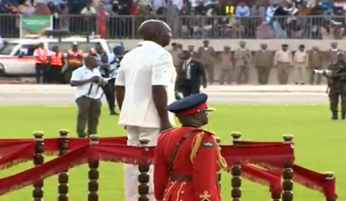 President William Ruto inspects the guard of honour during Madaraka Day 2026 celebrations at Wajir Stadium. PHOTO/Screengrab by People Daily Digital from a video streamed on X by @WilliamsRuto