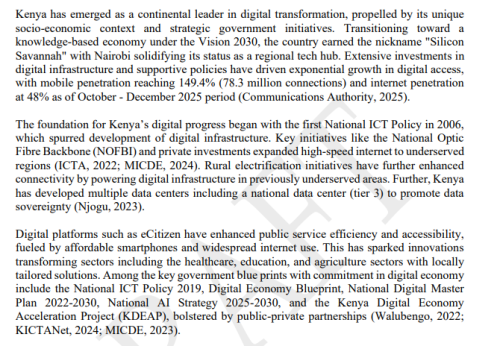 Part of the Draft Final National Data Governance Policy May 2026. PHOTO/Screengrab by People Daily Digital