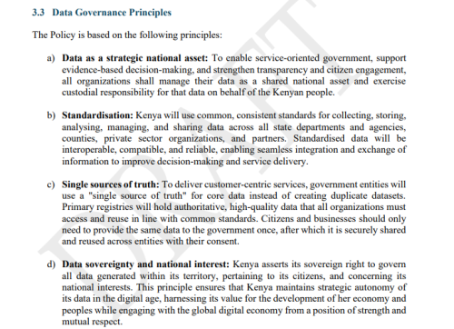 Part of the Draft Final National Data Governance Policy May 2026. PHOTO/Screengrab by People Daily Digital