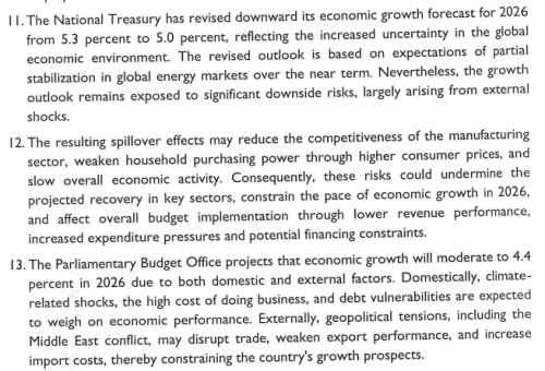 Part of the report by the Budget and Appropriations Committee. PHOTO/Screengrab by People Daily Digital