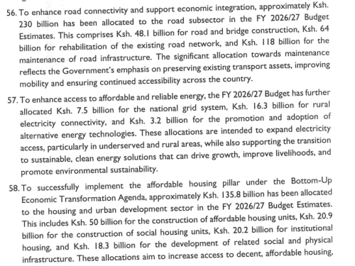 Part of the report by the Budget and Appropriations Committee. PHOTO/Screengrab by People Daily Digital