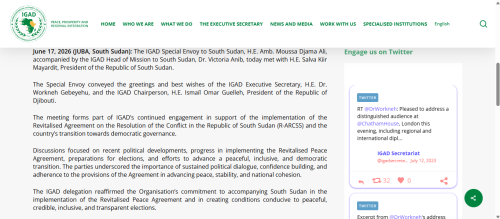 Official statement by IGAD on South Sudan peace talks. PHOTO/Screengrab by People Daily Digital