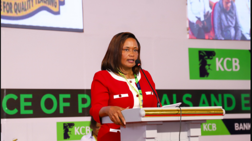 TSC Acting. CEO, Evaleen Mitei, speaking during the 49th KESSHA Annual Conference 2026 held in Mombasa. PHOTO/@TSC_KE/X