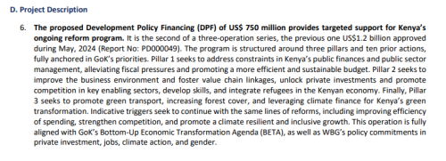 Part of the World Bank report on Kenya’s financing programme. PHOTO/Screengrab by People Daily Digital