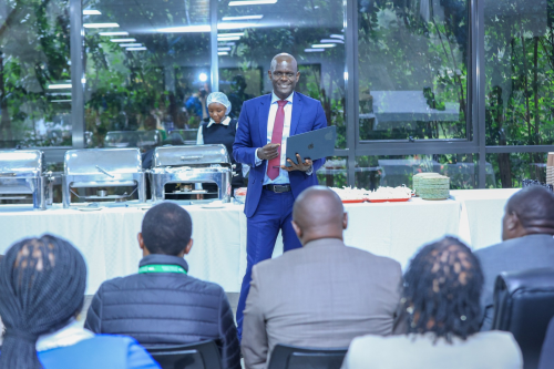 National Transport and Safety Authority Director General Nashon Kondiwa, with senior management and staff in Nairobi. PHOTO@ntsa_kenya/X
