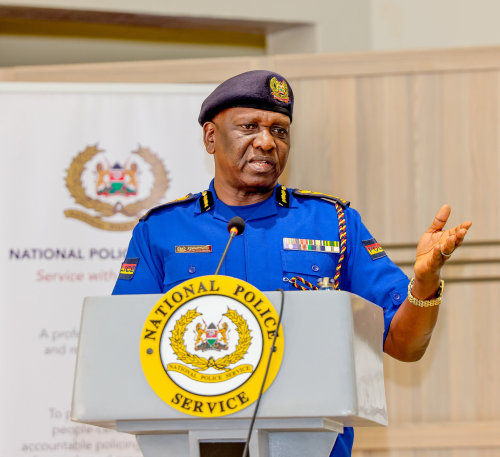 Inspector-General of Police Douglas Kanja, after a high-level security summit at the National Police Leadership Academy in Ng’ong on June 16, 2026. PHOTO/@NPSOfficial_KE/X