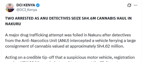 Part of the statement by the Directorate of Criminal Investigations on Thursday, June 18, 2026. PHOTO/Screengrab by People Daily Digital/@DCI_Kenya/X