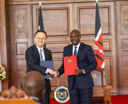 Treasury Cabinet Secretary John Mbadi with a signed deal with Japan on Monday June 22, 2026. PHOTO/@WilliamsRuto/X