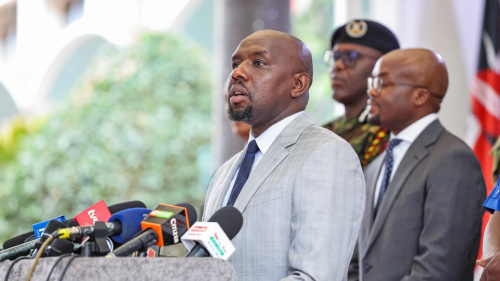 Kipchumba Murkomen during a press release ahead of June 25 demos. PHOTO@kipmurkomen/X