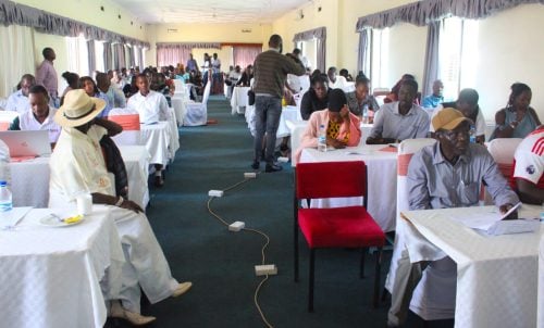 Stakeholders from Kisumu, Siaya, Vihiga and Kakamega follow proceedings during a public participation forum on PPP reforms in Kisumu. PHOTO/Viola Kosome