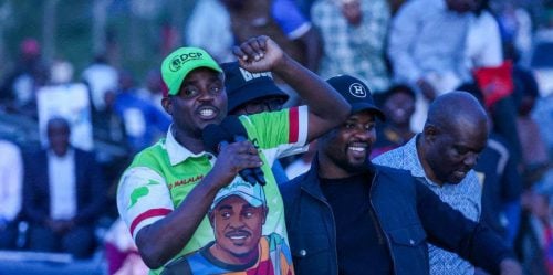 DCP Deputy Party Leader Cleophas Malala gestured as he delivers a keynote speech during a past opposition rally. PHOTO/https://web.facebook.com/cleophasmalalah