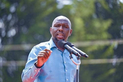 Murkomen speaking at Kaptilol Grounds in Kaptarakwa Ward, Elgeyo-Marakwet County. PHOTO/https://www.facebook.com/OnesimusKipchumbaMurkomen