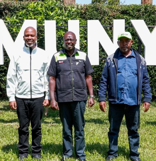 Embakasi West MP Mark Mwenje with former Deputy President Rigathi Gachagua after visiting him at his Wamunyoro residence on Friday, July 3, 2026. PHOTO//https://www.facebook.com/DPGachagua