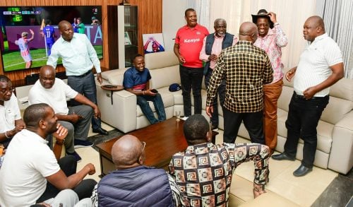 Some of the leaders during a strategy meeting at Trans Nzoia Governor George Natembeya’s home on Sunday, July 5, 2026. PHOTO/https://www.facebook.com/Senator Godfrey Osotsi