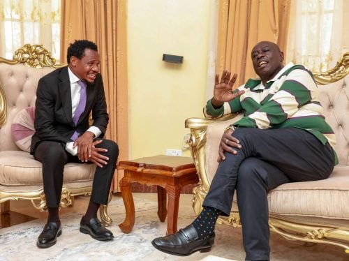 Mumias East MP Peter Salasya while having a sitdown with former deputy president Rigathi Gachagua at his Wamunyoro home on Tuesday, July 7, 2026. PHOTO//https://www.facebook.com/DPGachagua