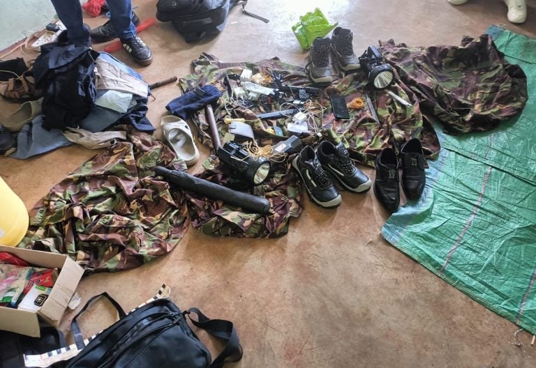 Detectives recover military gear after raiding gang hideout in Eldoret