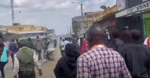 An image showing Chaos erupted at Ol Kalou Comprehensive School polling station during the ongoing Ol Kalou parliamentary by-election. PHOTO/Screengrab by PD Digital