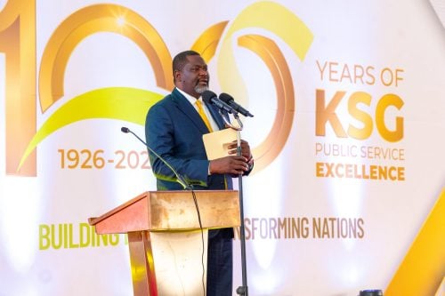 Public Service CS Geoffrey Ruku addressing the Congress. PHOTO/@gk_ruku/X