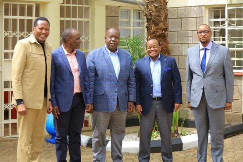 Fred Matiang'i meets with Nyeri County Jubilee Party Leaders in a bid to strengthen the political party ahead of 2027 poll. PHOTO/@RealMatiangi/X