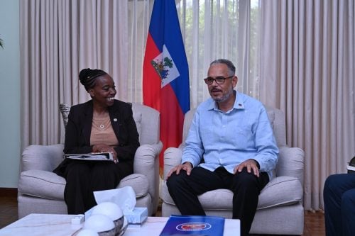 Monica Juma during a meeting in Haiti ahead of presenting the UNODC report on the country to the UN Security Council. PHOTO/@Monica_Juma_/X
