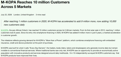 Statement on M-KOPA’s 10 Million Customer Milestone. PHOTO/Screengrab by PD Digital