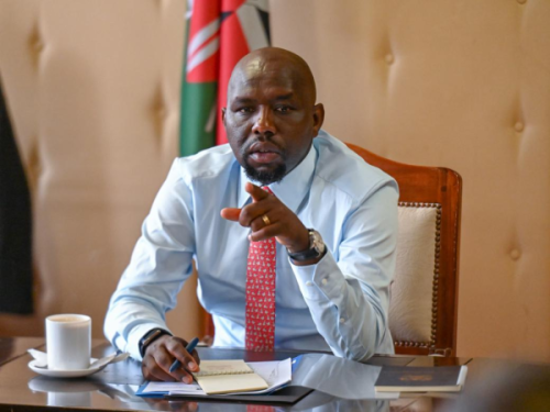 Kipchumba Murkomen, while chairing a consultative meeting with heads of Directorates and agencies within the State Department for Internal Security and National Administration to review ongoing reforms to boost service delivery to Wananchi. PHOTO@kipmurkomen/X