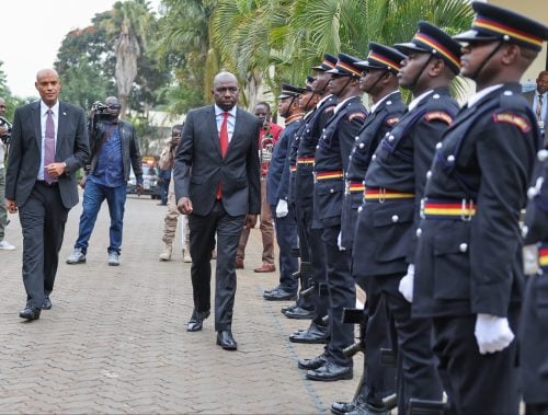 Interior CS Kipchumba Murkomen and DCI Director Mohamed Amin during the launch of the Multi-Biometric Identification System (MBIS) – ABIS Version 5 at DCI headquarters. PHOTO/@kipmurkomen/X