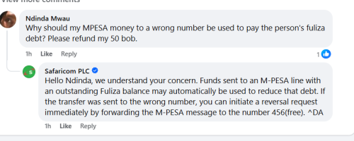 Safaricom's Facebook post.