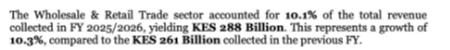 Part of the KRA report. PHOTO/Screengrab by PD Digital