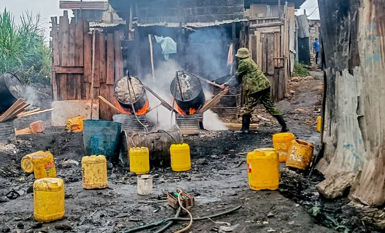Police arrest 4, seize 3,860 litres of illicit brew in Kahawa West raid