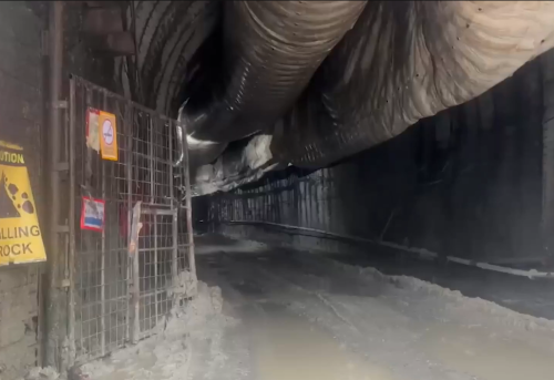 The site of the tunnel collapse in Sikkim, India, as rescue operations continue. PHOTO/Screengrab by PD Digital/@Chinoy200096633/X