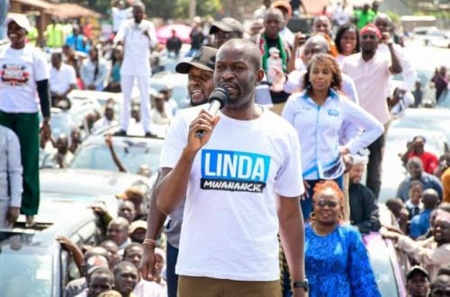 Nairobi Senator Edwin Sifuna speaking during the second day of the Linda Mwananchi Trans Nzoia-Bungoma tour on Sunday, July 26, 2026. PHOTO/https://www.facebook.com/EdwinWSifuna