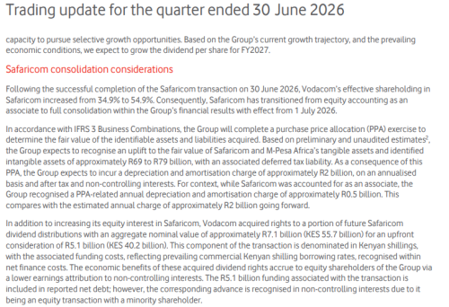 Statement on Safaricom dividend rights transaction. PHOTOScreengrab by PD Digital