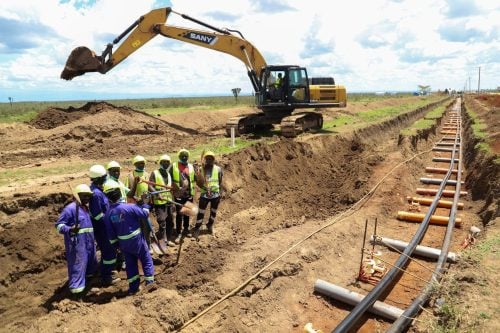 The construction works for the approximately 16.8 km of 132 kV double-circuit underground cable between Nanyuki and Rumuruti. PHOTO/https://www.facebook.com/WaTotal