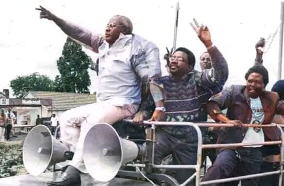 Siaya Governor James Orengo, late Martin Shikuku, and Masinde Muliro during the 1990 agitation for multi-party democracy during Saba Saba Protests. PHOTO//Screengrab by People Daily Digital from Citizen T