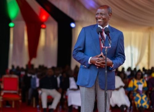 President William Ruto in Amagoro, Teso North, Busia County. PHOTO/A screengrab by People Daily Digital from @WilliamsRuto