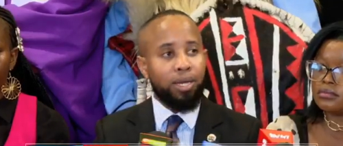 Victor Njeru, one of the Mt Kenya youths address the presser on Monday, July 27, 2026. PHOTO/Screengrab by People Daily Digital from YouTube by local TV sation