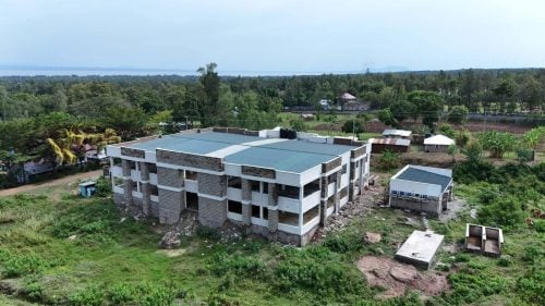 The nearly completed Kisian Market in Kisumu West, expected to provide traders with a cleaner, safer and more organised trading environment. PHOTO/Viola Kosome