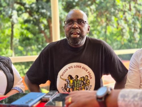 Mental health practitioner Caleb Odhiambo during the training session. PHOTO/Viola Kosome