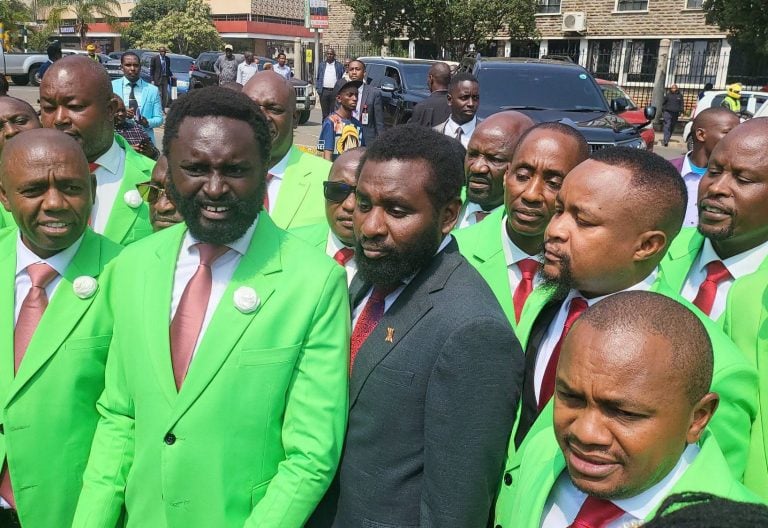 DCP leaders don party colours during swearing-in of party’s first MP, Sammy Ngotho