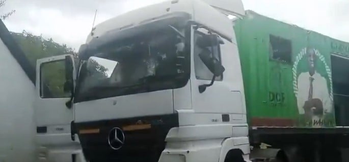 DCP campaign truck vandalised by unidentified individuals in Gilgil
