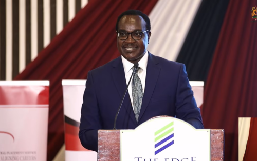 Education Cabinet Secretary Julius Ogamba speaks during the release of the 2026 placement results. PHOTO/Screengrab by People Daily Digital from a video streamed on YouTube by
KUCCPS Channel