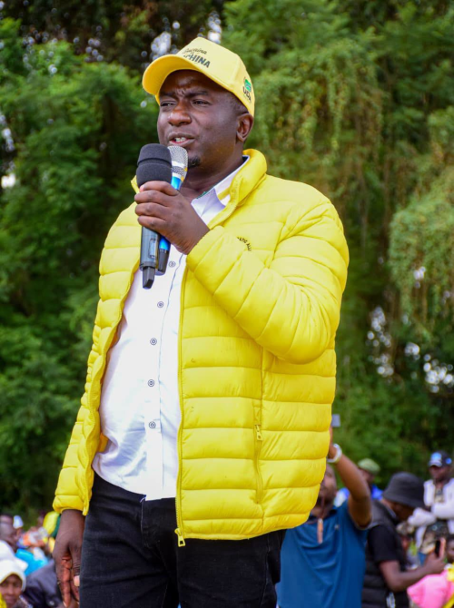 UDA candidate for Ol Kalou Nyaga Muchina speaks to supporters ahead of the Thursday, July 16, 2026 vote. PHOTO/https://web.facebook.com/samuel.nyagah.1