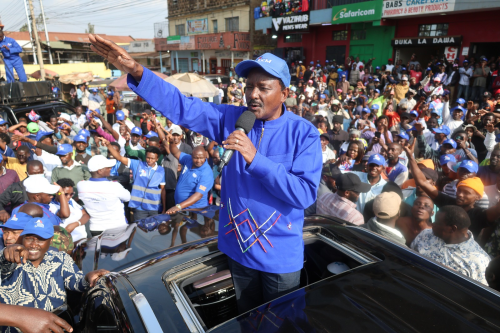 Wiper Patriotic Front leader Kalonzo Musyoka speaking in Kiambu on Sunday, July 12, 2026. PHOTO/@skmusyoka/X